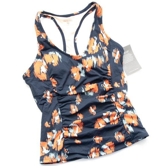 Garnet Hill Tankini Set Bathing Suit 2 Piece Swimwear Racerback Top Blue 4 New - Picture 2 of 11